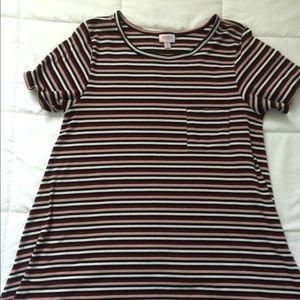 LulaRoe loose fitting striped t-shirt dress